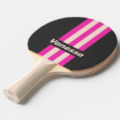 Retro Bubblegum Pin Stripes with Name 卓球ラケット (正面アングル)