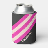 Retro Bubblegum Stripes with Name 缶クーラー (缶正面)