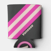 Retro Bubblegum Stripes with Name 缶クーラー (裏面)