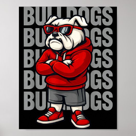 Retro Bulldogs Gift For Men Women Boys Girls Kids ポスター (正面)