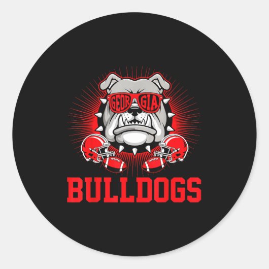 Retro Bulldogs Tees Cute Bulldogs Men Women Boy Ki ラウンドシール (正面)