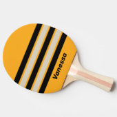 Retro Bumblebee Buzz Across Striping with Name 卓球ラケット (横)
