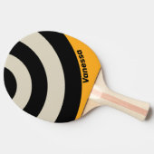 Retro Bumblebee Buzz Circle Stripe with Name 卓球ラケット (横)