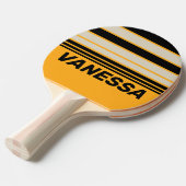 Retro Bumblebee Buzz Horizon Striping with Name 卓球ラケット (正面アングル)