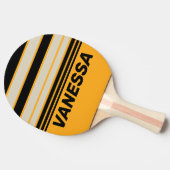 Retro Bumblebee Buzz Horizon Striping with Name 卓球ラケット (横)