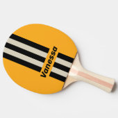Retro Bumblebee Buzz Pin Stripes with Name 卓球ラケット (横)