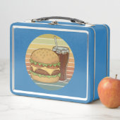 Retro burger and cola. メタルランチボックス (インサイチュ)