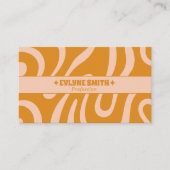 Retro Burnt Orange Terracotta Boho Groovy Unique 名刺 (正面)
