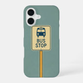 Retro Bus Stop Sign iPhone 16ケース (裏面)