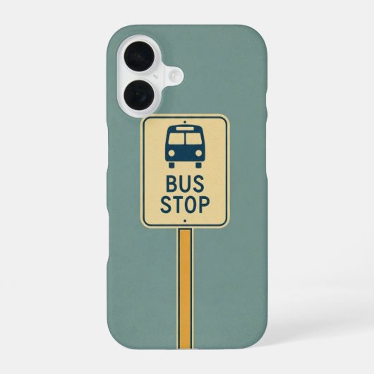 Retro Bus Stop Sign iPhone 16ケース (裏面)