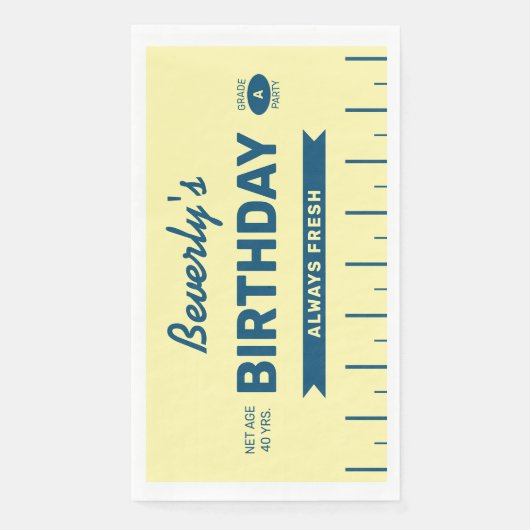 Retro Butter Stick Personalized Dinner Napkins (正面)