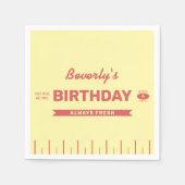 Retro Butter Stick Personalized Red Birthday Party スタンダードカクテルナプキン (正面)