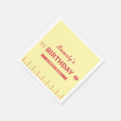 Retro Butter Stick Personalized Red Birthday Party スタンダードカクテルナプキン (角)