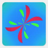 Retro Butterfly  スクエアシール (正面)