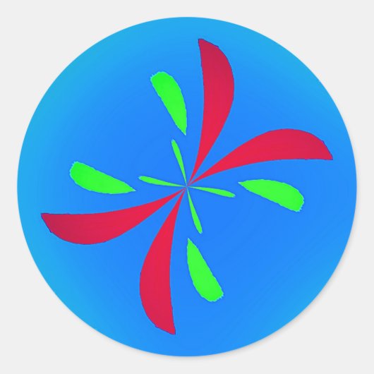 Retro Butterfly ラウンドシール (正面)