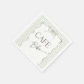 Retro Cafe Bebe Neutral Bow Coffee Baby Shower スタンダードカクテルナプキン (角)