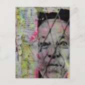 retro caged man junk journal Mixed Media Collage ポストカード (正面)