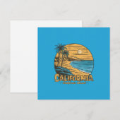 Retro California Sunset Beach Scene シーズンカード (正面/裏面)
