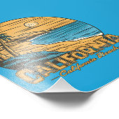 Retro California Sunset Beach Scene フォトプリント (角)