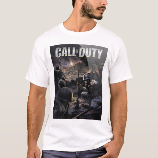 Retro Call of Duty 1 cover art Tシャツ (正面)