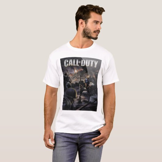 Retro Call of Duty 1 cover art Tシャツ (正面フル)