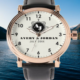 Retro calligraphic monogram Luxury Vintage  腕時計