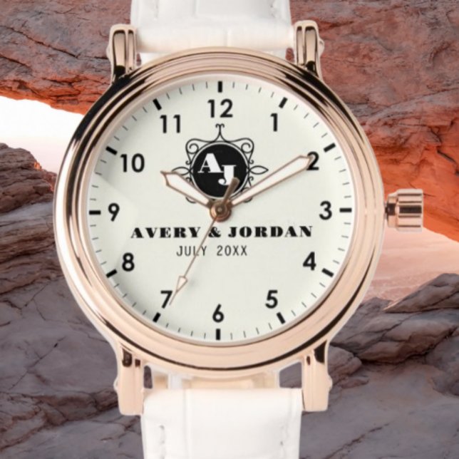 Retro calligraphic monogram Luxury Vintage  腕時計 (クリエイターアップロード済み)