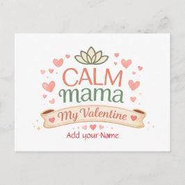 Retro Calm Mama My Valentine Lotus Hearts  シーズンポストカード