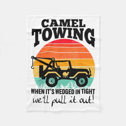 Retro Camel Towing Sarcastic Quotes Life Without M フリースブランケット (正面)