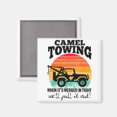 Retro Camel Towing Sarcastic Quotes Life Without M マグネット (正面/裏面)