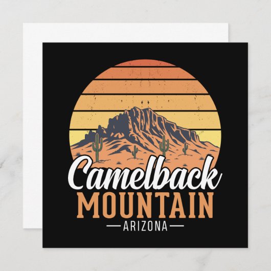 Retro Camelback Mountain Arizona Desert Travel (正面/裏面)