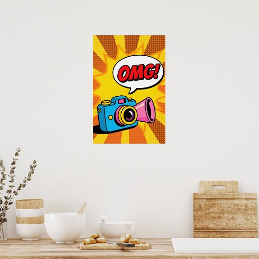Retro Camera Pop Art ポスター (キッチン)