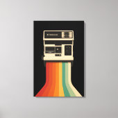 Retro Camera with Rainbow Print キャンバスプリント (正面)