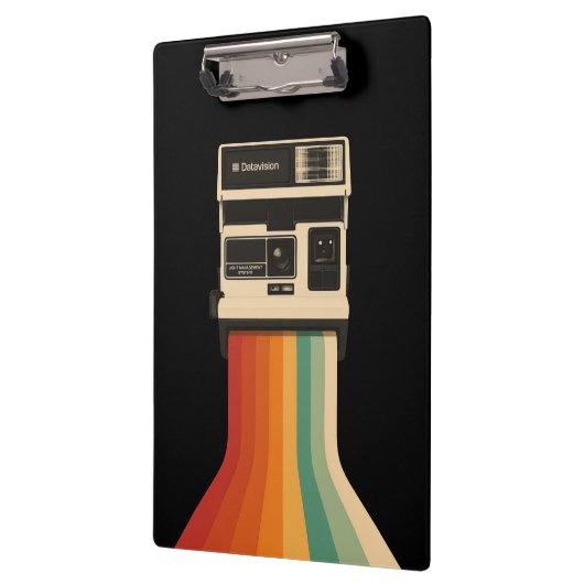 Retro Camera with Rainbow Print クリップボード (左)