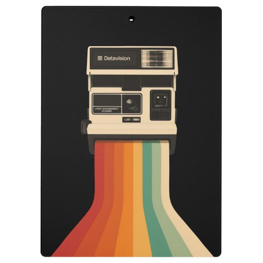 Retro Camera with Rainbow Print クリップボード (裏面)