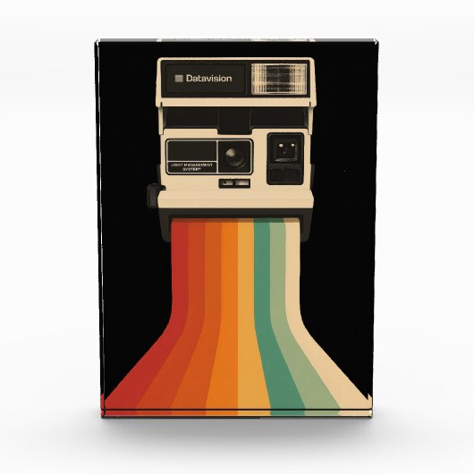 Retro Camera with Rainbow Print フォトブロック (正面)