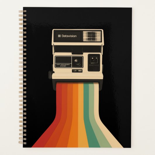 Retro Camera with Rainbow Print プランナー手帳 (正面)