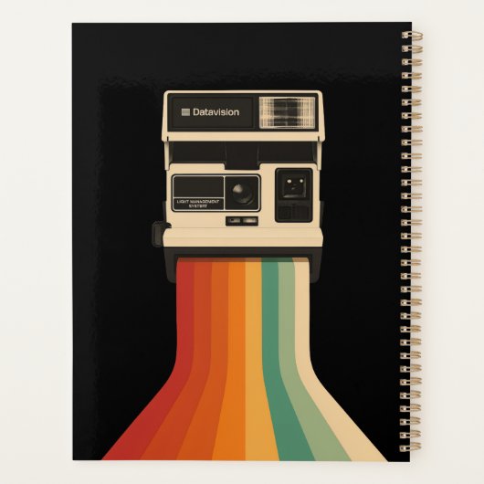 Retro Camera with Rainbow Print プランナー手帳 (裏面)