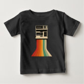 Retro Camera with Rainbow Print ベビーTシャツ (正面)