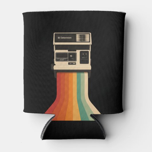 Retro Camera with Rainbow Print 缶クーラー (正面)