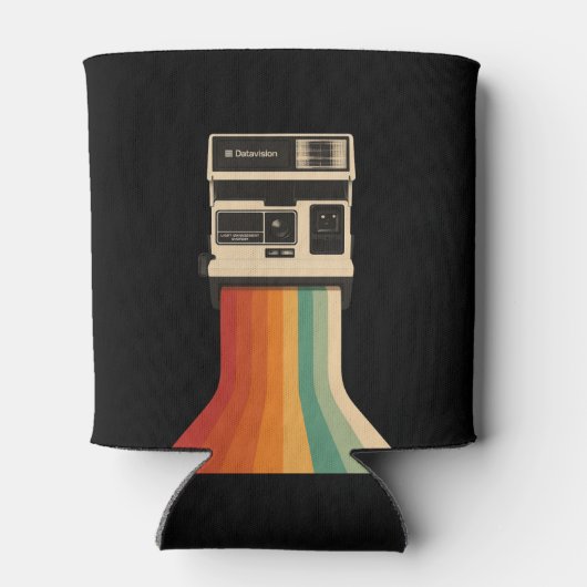 Retro Camera with Rainbow Print 缶クーラー (裏面)