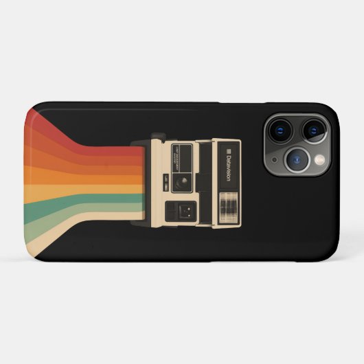 Retro Camera with Rainbow Print Case-Mate iPhoneケース (裏面(横))