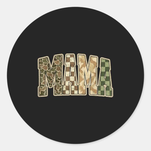 Retro Camo Hunting Mama Old Camo Mom  ラウンドシール (正面)