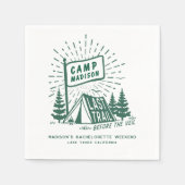 Retro Camp Bachelorette Girls Camping Weekend スタンダードカクテルナプキン (正面)