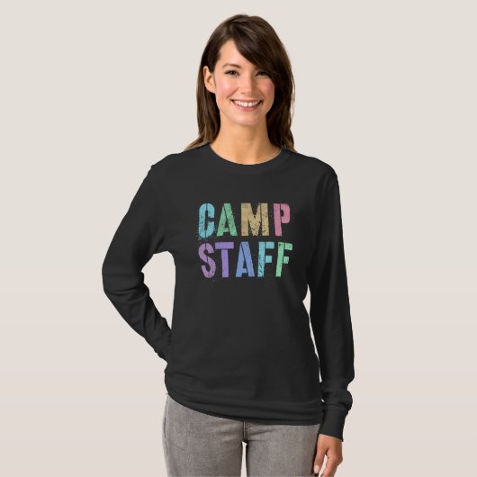 Retro CAMP STAFF Summer Campground Crew Counselor Tシャツ (正面フル)