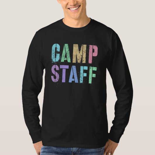 Retro CAMP STAFF Summer Campground Crew Counselor  Tシャツ (正面)