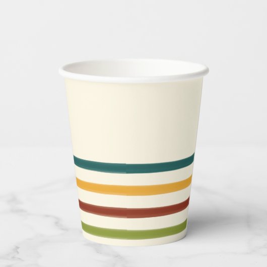 Retro Camp Striped Paper Cups Summer Party 紙コップ (裏面)