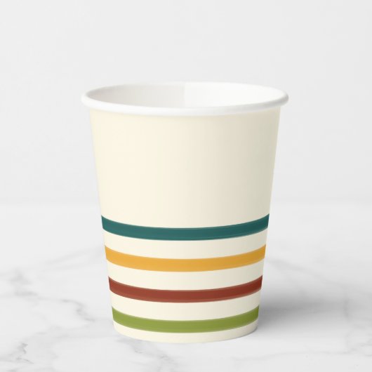 Retro Camp Striped Paper Cups Summer Party 紙コップ (左)