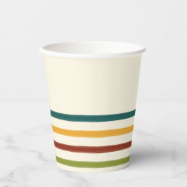 Retro Camp Striped Paper Cups Summer Party 紙コップ