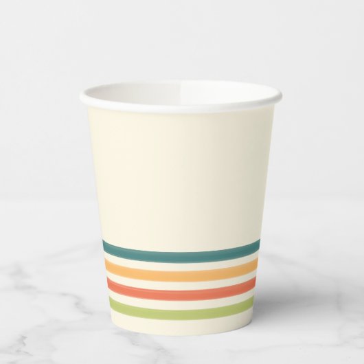 Retro Camp Striped Paper Cups Summer Party 紙コップ (左)